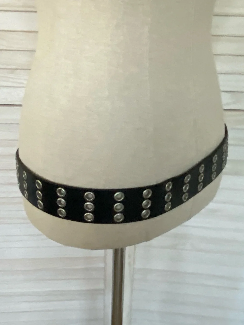 Black Triple Row Grommet Leather Belt  SZ XL Edgy